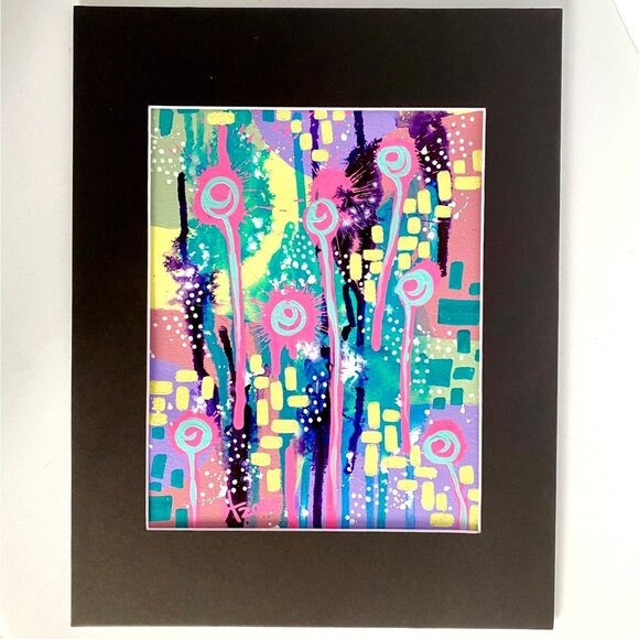 Summer Pop 5 Original Acrylic Wall Art Painting 11x14in Matted Frame Ready - Picture 6 of 9